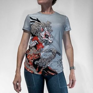 Shoyu Drip Womens Kitsune Short Sleeve Shirt sz Small anime Japan inknburn